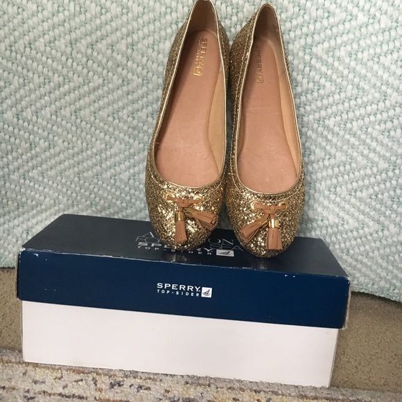 SOLD ☀️ Sperry Gold Glitter Ballet flats - Picture 5 of 8